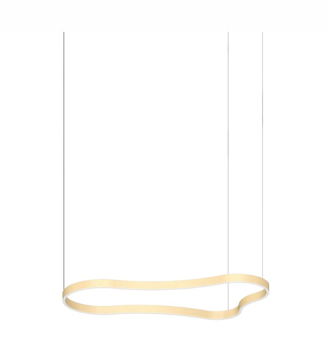 Levně Ideal Lux Závěsné LED svítidlo WAVES-2, d 1254 mm, 45 W Barva: Zlatá, Teplota světla: 3000K
