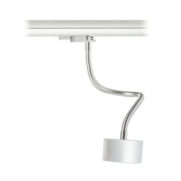 PIXIE na husím krku pro tříokr. lištu stříbrnošedá chrom 230V GX53 7W - RED - DESIGN RENDL