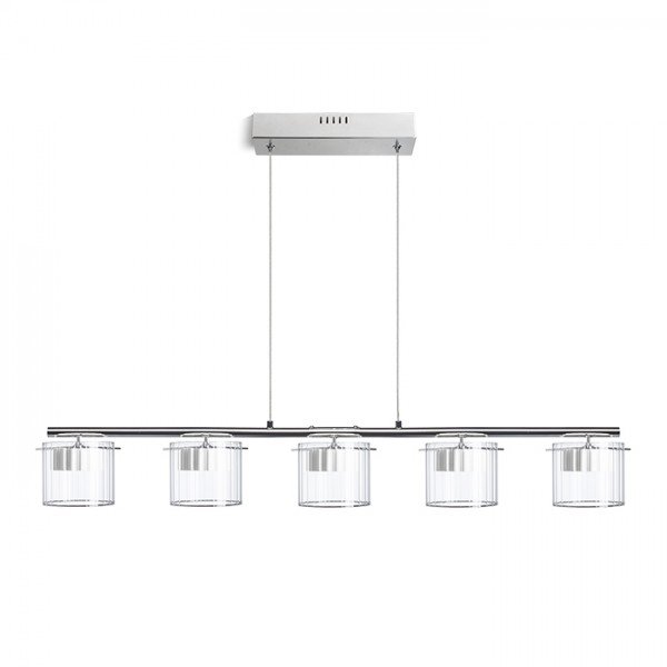 ESTRA V závěsná bílá čiré sklo 230V LED 5x5W 3000K - RED - DESIGN RENDL