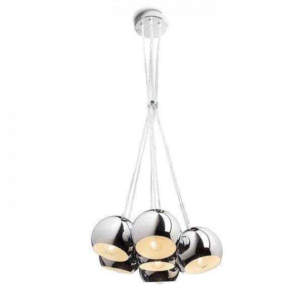 ASTROMET VII závěsná chrom 230V E27 7x42W - RED - DESIGN RENDL