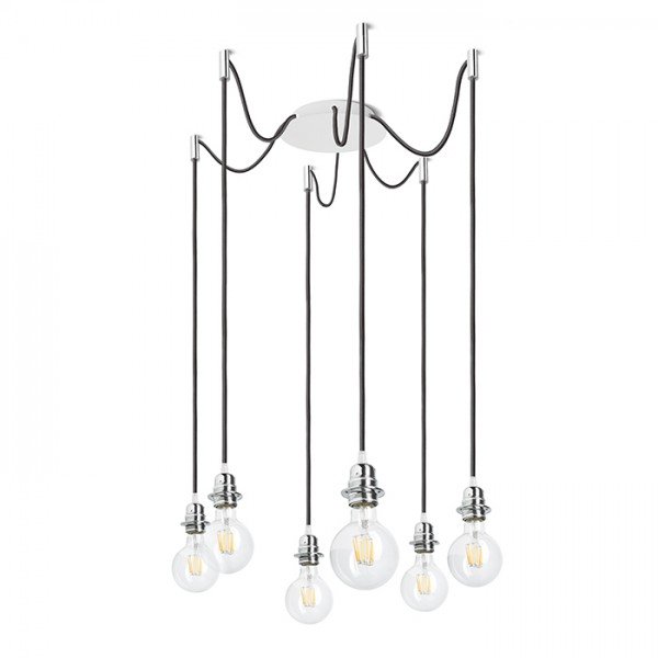 KOMBIX 6 závěsná sada BZ+ČK+CHO  230V E27 6x28W - RED - DESIGN RENDL