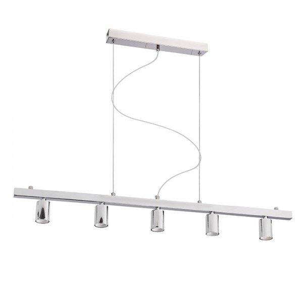 RALLONG 5 závěsná základna  chrom 230V E27 5x42W - RED - DESIGN RENDL