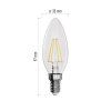 14622 5 led zarovka filament candle 3 4w e14 tepla bila