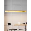 22 02 22 GANTlights C1 Pendelleuchte eiche messing horizontal vor Kasettenwand an