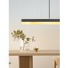 22 01 30 GANTlights C1 Pendelleuchte dunkler Beton Messing Detailansicht über Tisch an