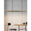 22 02 22 GANTlights C1 Pendelleuchte eiche Oxidiertes Kupfer horizontal vor Kasettenwand an