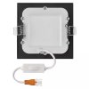 LED zápustný panel NEXXO, 12cm, 7W, CCT, čtvercový, černý/stříbrný (Barva Černá)