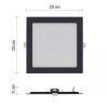 LED zápustný panel NEXXO, 22,5cm, 18W, CCT, čtvercový, černý/stříbrný (Barva Černá)