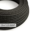 48305 textilni elektricky kabel 3x1 5 len prirodni antracitove barvy rn03