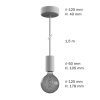 EIVA elegant - závěsná lampa IP65 do exteriéru s textilním kabelem, silikonovým baldachýnem a objímkou, voděodolná