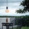 EIVA elegant - závěsná lampa IP65 do exteriéru s textilním kabelem, silikonovým baldachýnem a objímkou, voděodolná