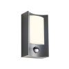 LED venkovní nástěnné svítidlo Warp se senzorem, v.20cm, IP44