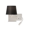 Nástěnné LED svítidlo HOLD levé, 3W + 1xE27 15W, CRI90, 2x vstup USB/USBC