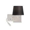 Nástěnné LED svítidlo HOLD pravé, 3W + 1xE27 15W, CRI90, 2x vstup USB/USBC