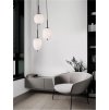Závěsné svítidlo LATO černý kov a opálové sklo E14 3x5W