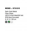 Závěsné svítidlo MOND saténový zlatý kov čiré sklo E14 6x5W