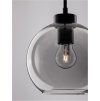 Závěsné svítidlo PALMER kouřové sklo černý kabel černá kovová základna E27 1x12W