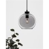 Závěsné svítidlo PALMER kouřové sklo černý kabel černá kovová základna E27 1x12W