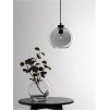 Závěsné svítidlo PALMER kouřové sklo černý kabel černá kovová základna E27 1x12W