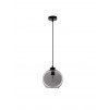 Závěsné svítidlo PALMER kouřové sklo černý kabel černá kovová základna E27 1x12W