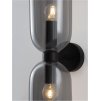 Nástěnné svítidlo PALMER kouřové sklo černá kovová základna E14 2x5W