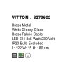 Závěsné svítidlo VITTON mosazný kov bílé lesklé sklo mosazný kabel E14 3x5W