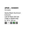 Závěsné LED svítidlo APUS černý hliník a akryl 50W 3000K stmívatelné