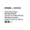 Závěsné svítidlo ATHENA kouřové šedé sklo matný černý kov E27 1x12W