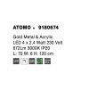 Závěsné svítidlo ATOMO zlatý kov a akryl LED 4 x 2.4W 3000K