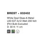 Stropní svítidlo BREST stropní svítidlo bílé opálové sklo a kov E27 2x12W