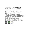 Závěsné svítidlo CIOTO kov chrom venku bílá chrom uvnitř E14 1x5W