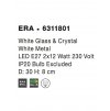 Stropní svítidlo ERA bílé sklo a křišťál chromovaný kov E27 4x12W