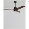 Stropní ventilátor se světlem SABAL tělo z oceli matná černá a sklo 3ABS dřevěné listy 12W 3000K