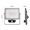 LED reflektor ILIO s pohybovým čidlem, 51W, černý, neutrální bílá, IP44