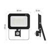 LED reflektor SIMPO s pohybovým čidlem, 50 W, černý, neutrální bílá, IP44