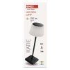 LED stolní lampa KATIE, nabíjecí, černá, IP44