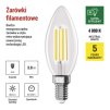 LED žárovka Filament svíčka A CLASS / E14 / 3,8 W (60 W) / 806 lm / neutrální bílá