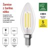 LED žárovka Filament svíčka A CLASS / E14 / 3,8 W (60 W) / 806 lm / neutrální bílá
