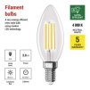 LED žárovka Filament svíčka A CLASS / E14 / 3,8 W (60 W) / 806 lm / neutrální bílá