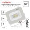 62312 7 led reflektor simpo 10 w bily neutralni bila