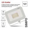 62315 7 led reflektor simpo 20w bily ip65 2000 lm neutralni bila