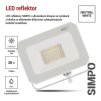 62315 11 led reflektor simpo 20w bily ip65 2000 lm neutralni bila