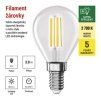 62792 3 led zarovka filament mini globe a class e14 3 8 w 60 w 806 lm tepla bila