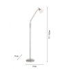 Stojací LED lampa PINO, 3W, v. 163 cm, 3000K stmívatelná, dotykový stmívač (Barva Ocel)