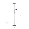 Stojací LED lampa HANS, 22W, v. 193 cm, stmívatelná