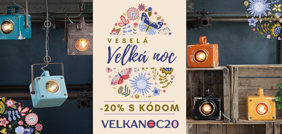 Pripravili sme exkluzívnu ZĽAVU 20 % s kódom VELKANOC20 na dizajnové osvetlenie od vybraných značiek! Jar už svieti za oknami, rozjasnite to aj u vás doma! ✨