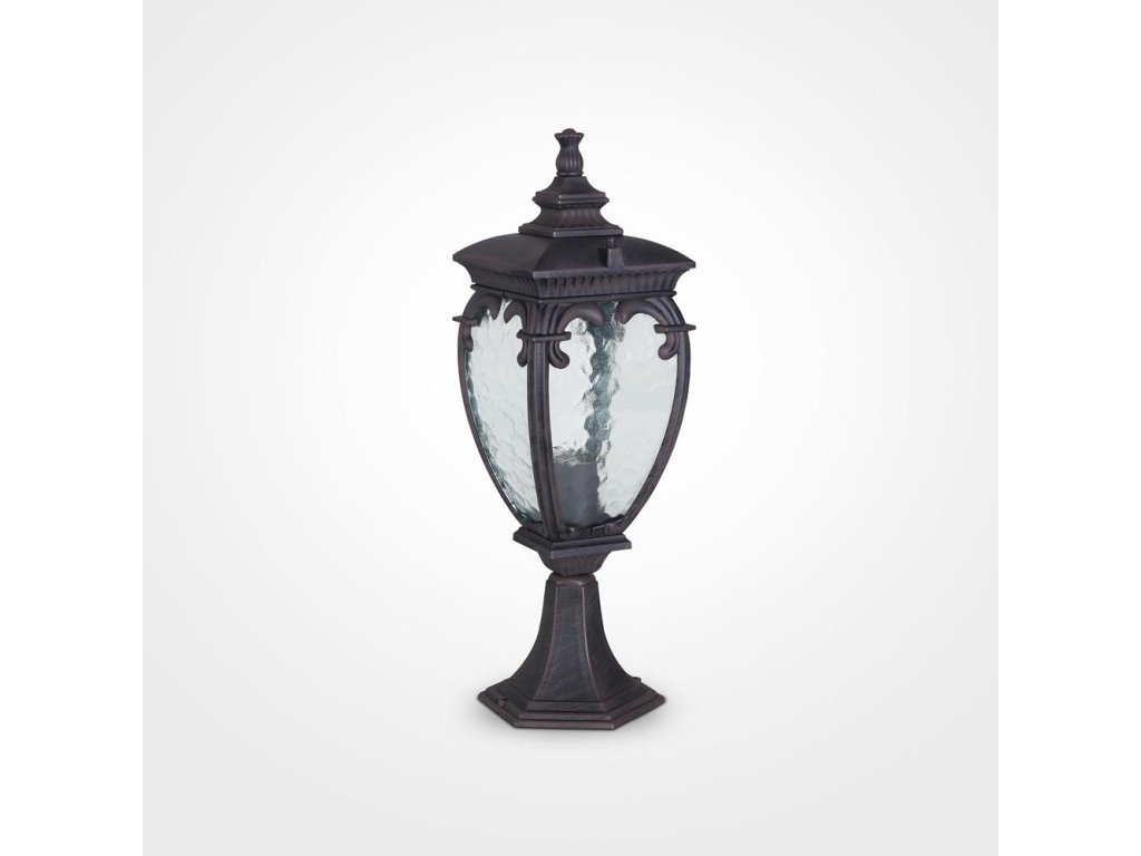 Vintage vonkajšie stĺpikové svietidlo FLEUR, 60W, v. 48,5 cm, 1xE27, IP44