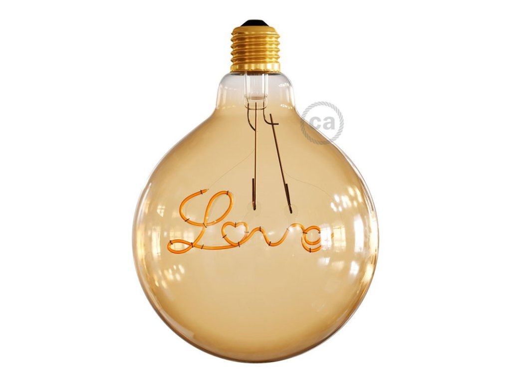 50021 zlata led zarovka pro zavesne lampy g125 love 5w e27 dekorativni vintage 2000k