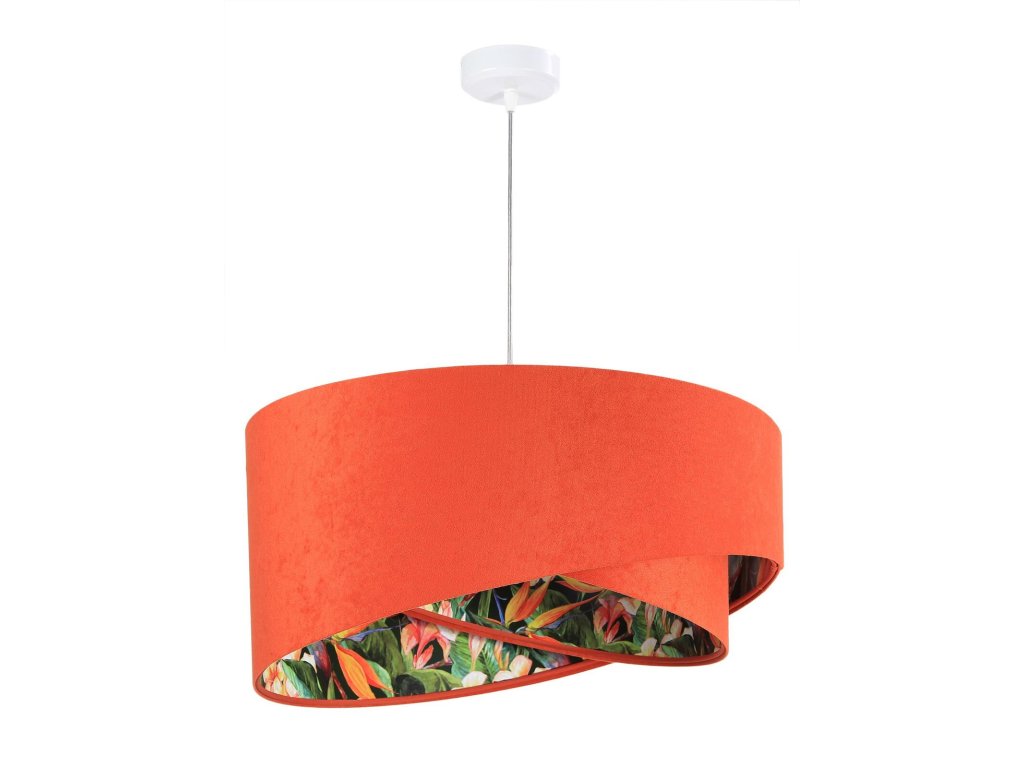 suspension asymetric orange et multicolore 2