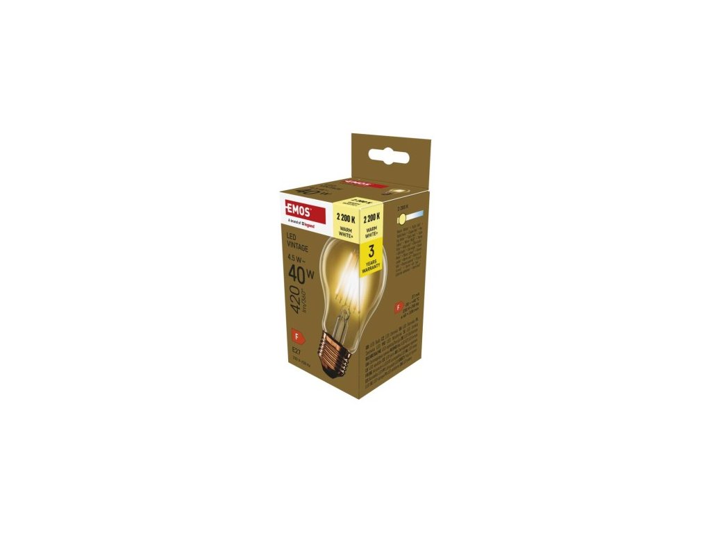LED žiarovka Vintage A60 / E27 / 4,5 W (40 W) / 420 lm / teplá biela